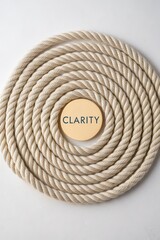 Circular Rope Design with Clarity Word in Center on White Background