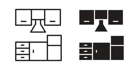 Kitchen cabinet icon vector sign symbol