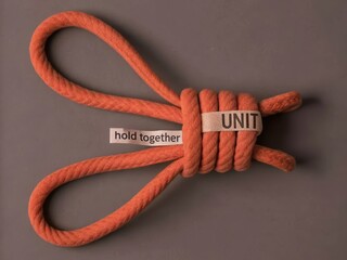 Vibrant Orange Rope Knot Symbolizing Unity and Togetherness Concept