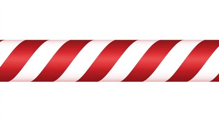 Christmas candy cane stripe, red and white diagonal pattern, on a white background, copy space