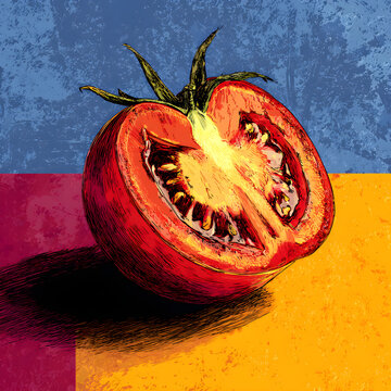 Image of a half tommato graffic art pic