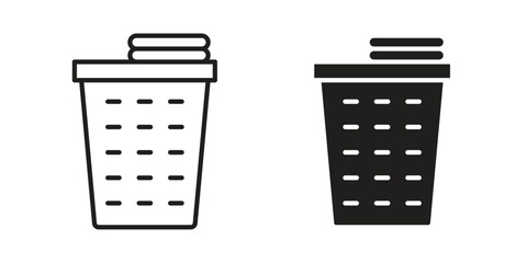 Laundry basket icon vector sign symbol