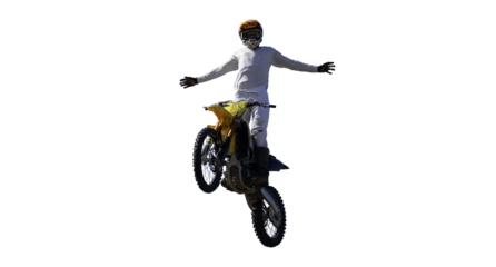Moto freestyle rider isolated PNG.