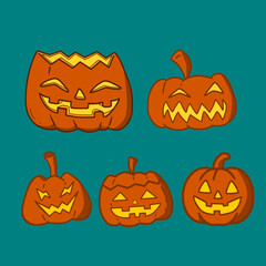 Cute Jack O Lantern Pumpkin Set
