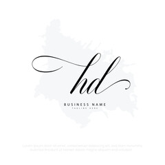 HD initial letter handwriting signature logo with template