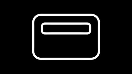 Modern minimalist line art icon of a generic card holder or wallet, perfect for financial interfaces and payment applications.
