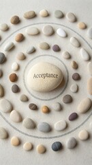 Stone Circle Arrangement Featuring Center Stone with Acceptance Text
