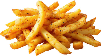 Pile of french fries with a lot of seasoning on them