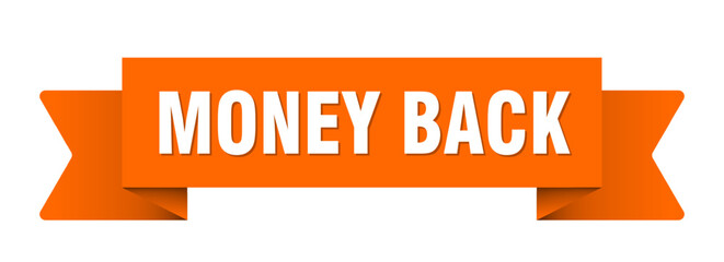money back ribbon isolated on transparent background. money back ribbon