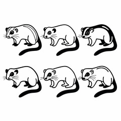 Obraz premium Six simple sugar glider illustrations, perfect for logo or icon design
