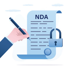 NDA or non-disclosure agreement contract, legal restrictions concept. Nondisclosure or know-how protection. Legal confidential document for working employee