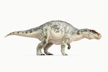 Fototapeta premium Realistic iguanodon depiction on white background for educational use