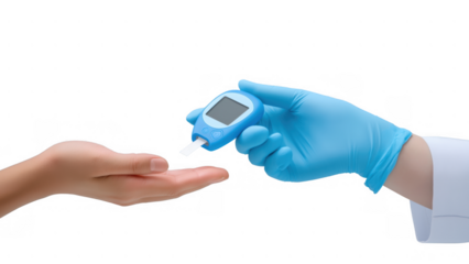 Pro gives patient blood glucose meter, created AI, PNG