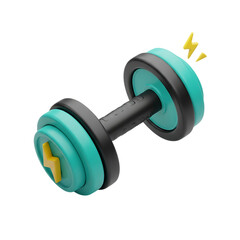Playful 3D Dumbbell Icon for Fitness and Training Isolated on Transparent Background png
