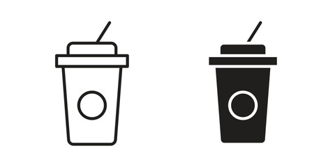 Plastic drinking cup icon vector sign symbol