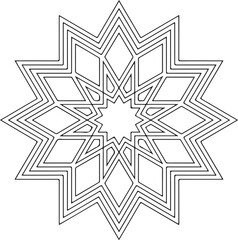 Islamic Geometric Mandala – Arabesque Sacred Line Art Ornament