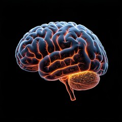 Obraz premium The brain is an important part of the human body for thinking, processing, creating and remembering.