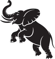Powerful Elephant Silhouette Illustration