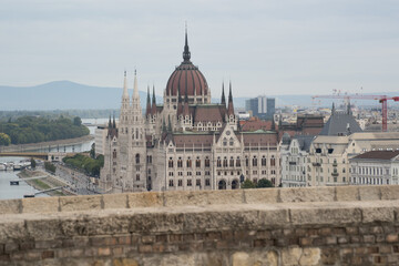 Obraz premium The Hungarian Parliament and the Danube river