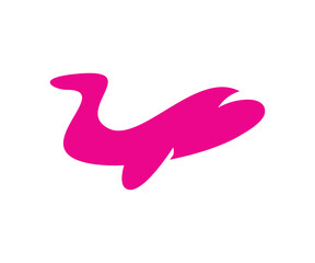 Pink plane logo icon design illustration