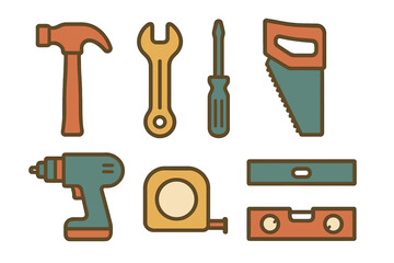 Collection of essential hand tools for home improvement and DIY projects arranged on a simple background