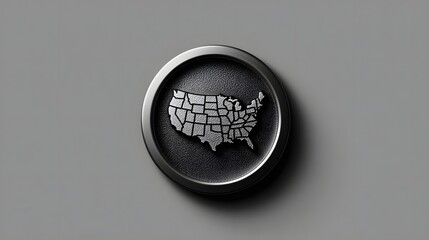 Map of United States Illustration in Black and Silver Minimalist Style