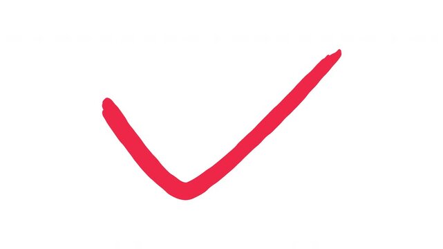 背景透過アルファチャンネル付き　赤いチェックマークがカタカタかわいく揺れるループアニメーション