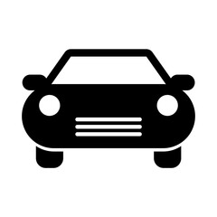 Front Facing Car Silhouette Icon for Automotive and Transport. Vehicle, auto symbol.