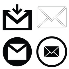 create a gmail silhouette vector icon desing with a white background 