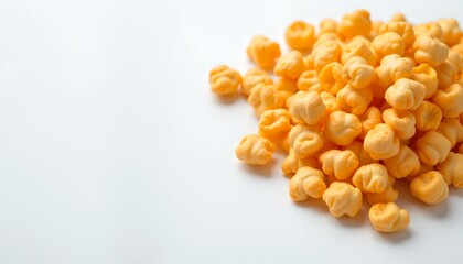 Pile of delicious orange snacks, perfect for satisfying cravings or movie nights! 