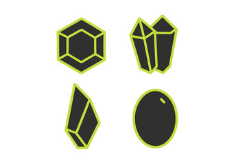 Unique geometric shapes in modern design with bright accents for art and decoration