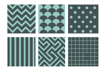 Patterns in teal and dark colors showcase various designs suitable for modern decor and crafts