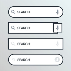 A sage black search bar with a magnifying glass icon, the word Search and a microphone icon. 