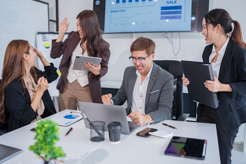 group of business people working together