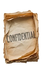 Distressed confidential document image evokes secrecy and intrigue for visual projects