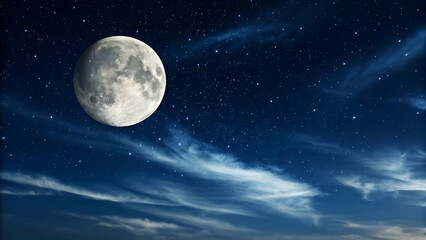 Naklejka premium full moon and stars