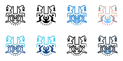 Traditional ceremonies icon set multiple style collection 
