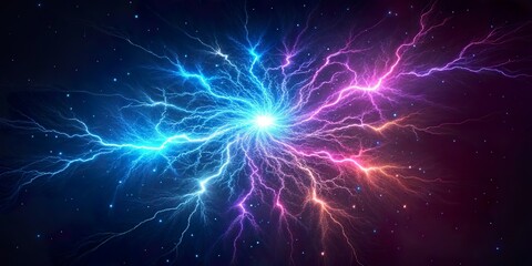 Fototapeta premium Captivating plasma burst effect radiates vibrant colors and dynamic energy in a cosmic backdrop