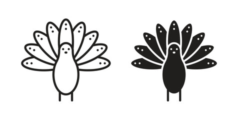 Thanksgiving peacock icon vector sign symbol