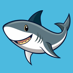 Obraz premium shark cartoon isolated on white