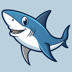 Obraz premium shark cartoon isolated on white