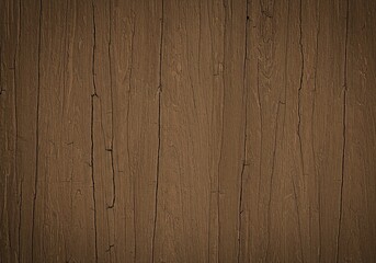 Dark brown wooden background with vertical planks and grain texture.