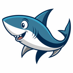 Obraz premium shark cartoon isolated on white