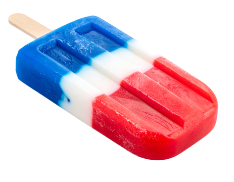 Red, white and blue popsicle isolated on transparent png