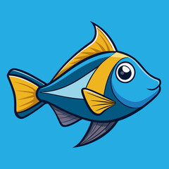 fish on a blue background