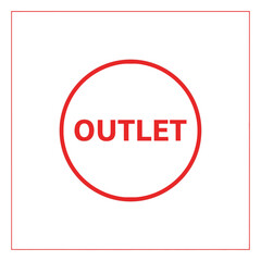 Bold red 'OUTLET' text within a striking circular graphic, perfect for retail branding and promotional campaigns