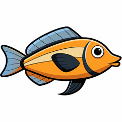 vector illustration of a goldfish