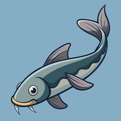 vector illustration of a cartoon fish