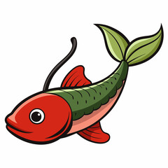 illustration of fish in colour background