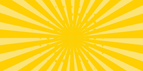 Yellow abstract background with light of sunburst. yellow starburst with halftone.